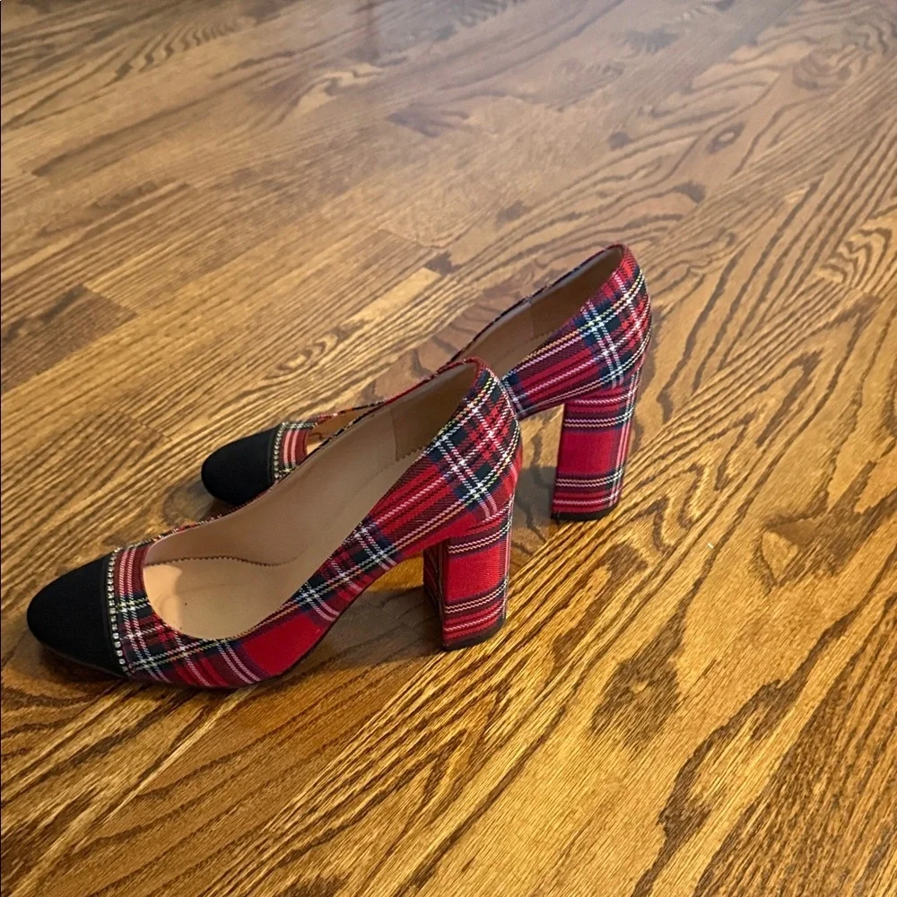 Plaid Red and Black Women's Pump J Crew tartan plaid